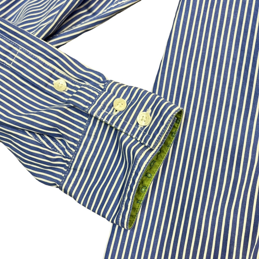 LL Bean Cotton Striped Button Down Shirt Medium - Picture 3 of 6